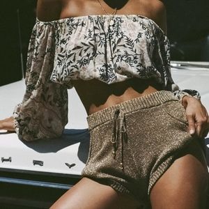 NWOT Spell Aggy Shorts Gold Size XXS